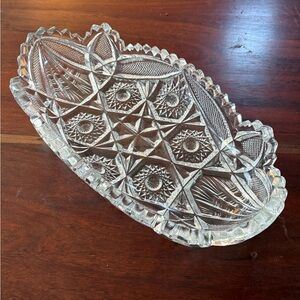 Vintage Imperial Glass 11” Relish Dish Nucut Sawtooth Edge from 1950’s
